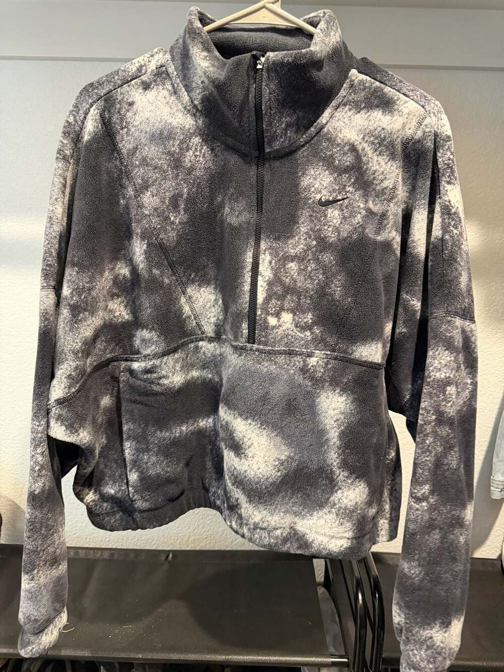 Nike Therma-FIT Fleece 1/2 Zip Pullover Size L Gray Tie Dye